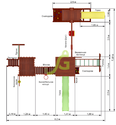 Детская площадка IgraGrad Панда Фани Мостик 2