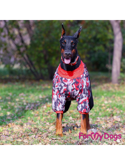 Комбинезон для крупной собаки Черно-красный