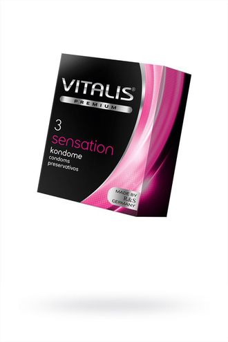 Презервативы Vitalis, premium, sensation, кольца, точечные, 18 см, 5,3 см, 3 шт.