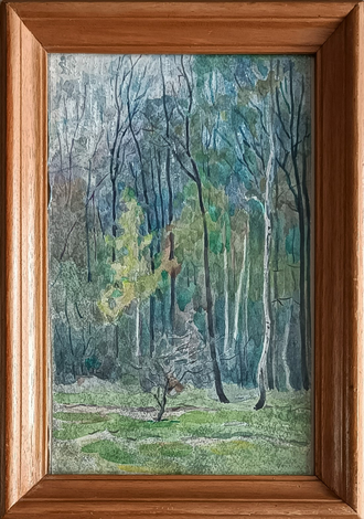 "В лесу" бумага акварель 1910-е годы