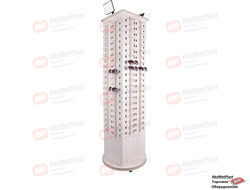 YM8152 Стойка напольная вращающаяся для очков, деревянная, на колесах, 200 мест