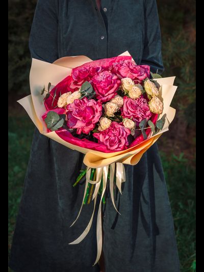 Букет с розами кантри блюз