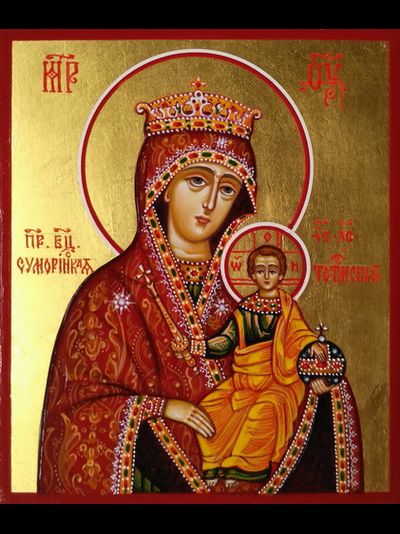 Суморинская Тотемская  Богородица. Рукописная икона.