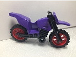 Motorcycle Dirt Bike with Black Chassis and Red Wheels, Dark Purple (50860c08)