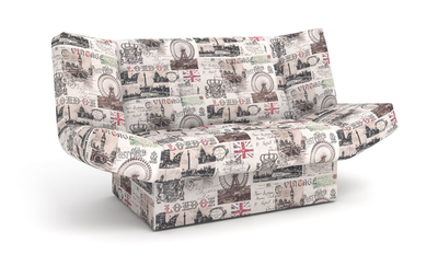 ДВУСПАЛЬНЫЙ РАСКЛАДНОЙ КЛИК-КЛЯК ПРУЖИННЫЙ ДИВАН ДИЖОН, МЕТАЛЛОСКЕЛЕТ, С ЯЩИКОМ И СЪЕМНЫМ ЧЕХЛОМ НЕДОРОГО