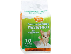 ЧИСТЫЙ ХВОСТ 10 шт 60х45 см пеленки для животных впитывающие