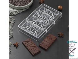 Форма для шоколада и конфет «Лайни», 4 ячейки, 20×12×2,5 см, ячейка 8,5×4,2×1 см