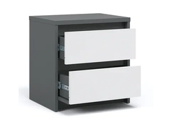 Тумба прикроватная 2 ящ, антрацит, белый жемчуг