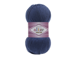 Пряжа Cotton Gold Alize (Ализе Коттон голд) Состав: 55% хлопок и 45% акрил Вес: 100 гр Метраж: 330 м. цвет Темный синий  279