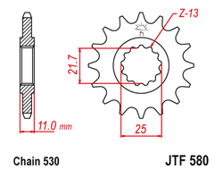 Звезда ведущая JT JTF580.17 (JTF580-17) (F580-17)
