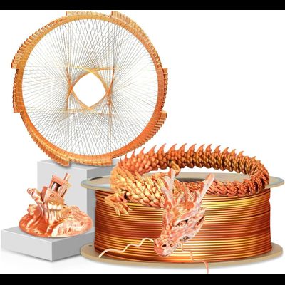 PLA SILK TRICOLOR трехцветный для 3D принтера 0,5 кг YOUSU GOLD SILVER COOPER