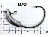 Крючок офсетный, огруженный, 8/0, от 6 до 24 гр