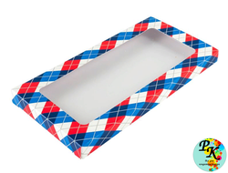 Коробка под плитку шоколада"КЛЕТКА КРАСНО-БЕЛАЯ", 18*9*1,4