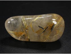 Кварц с рутилом (рутиловый), галтовка, Бразилия (34*16*12 мм, 10,8 г) №35194