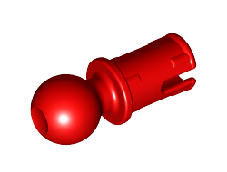 Technic, Pin with Friction Ridges and Tow Ball Undetermined Type, Red (6628)