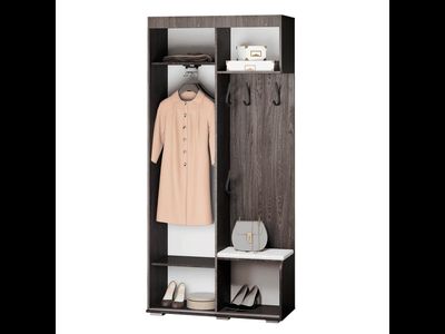 Прихожая Варда (1000*2180*440мм), ясень темный/белый