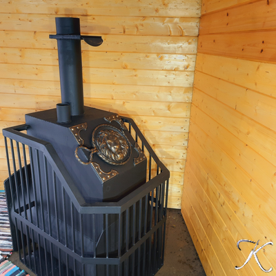 Печь банная "КАМЕНКА-34" с дверцей со стеклом