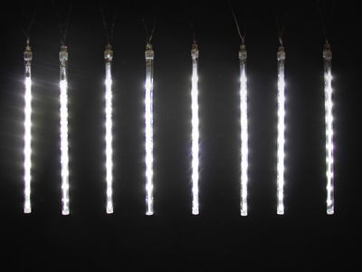 Уличная гирлянда «Тающие сосульки-метеоритный дождь» 50см, 8штук, 220в, белый холодный свет.
