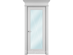 Дверь со стеклом Танжер Х, эмаль белая