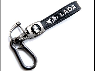 Премиум кожаный брелок с логотипом LADA
