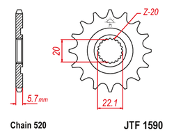 Звезда ведущая (13 зуб.) RK C4016-13 (Аналог: JTF1590.13) для мотоциклов Yamaha, Gas Gas