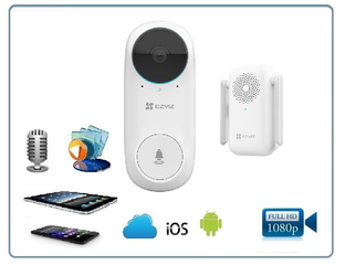 EZVIZ DB2C - Беспроводной звонок со звуковой станцией с DVR, Full HD