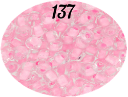 Бисер Zlatka 8/0 10гр цвет № 0137 прозрачный с розовым отверстием