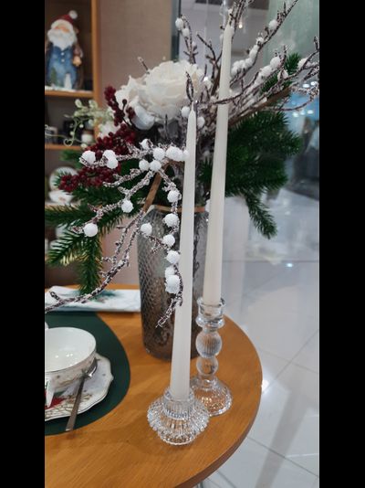 Свеча конусная 35 см, диаметр основания 18 мм, цвет молочный,  на фото цвет более белый, в реальности свечи приятного молочного оттенка, не &quot;плачут&quot;