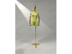 G-66Y Манекен портной демонстрационный женский желтый шарнирные руки золото