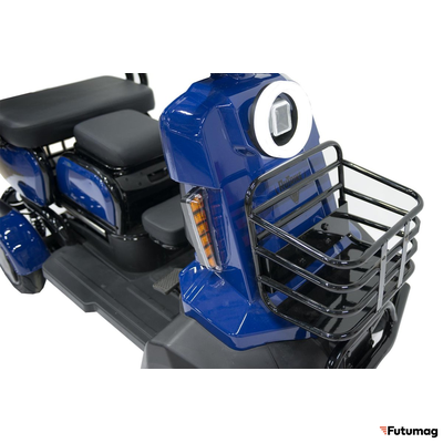 Электроскутер четырехколесный Rutrike Квадро синий