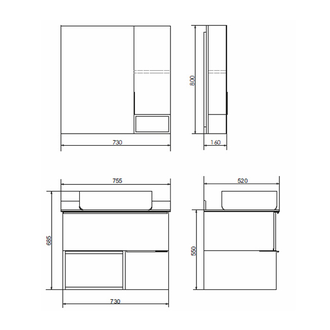 Тумба-умывальник "Штутгарт-75" дуб темно-коричневый с черной столешницей с раковиной Comforty T-Y9378