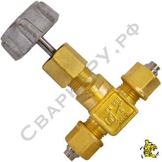 Клапан запорный газовый АЗТ-10-4/250 (КС 7102) проходной Ду=4мм 25МПа БАМЗ