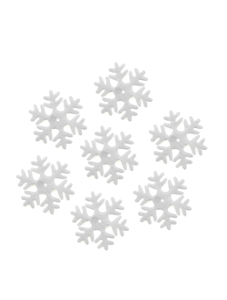 "Снежинки" 7,5 см, 10 шт, Белый