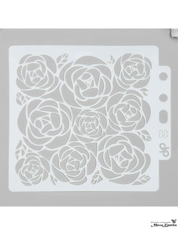 Трафарет пластик "Крупные розы" 13х14 см