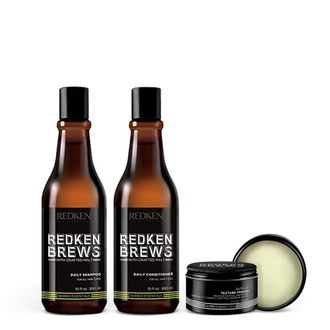 Redken Brews Men's Wash & Style Set With Texture Pomade Мужской набор для очищения кожи