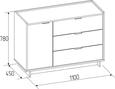 Гостиная ФЛЕКС - ФЛЕКС 5 Тумба МЦН Дуб Шавиниган