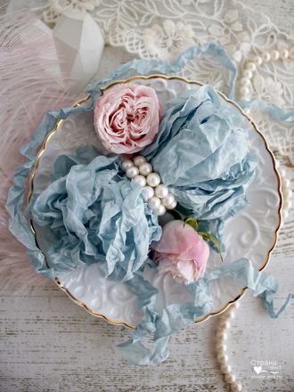 Шебби лента Небесно-голубая в интернет магазине Страна лент