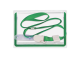 Бейдж школьника BRAUBERG, 55х90 мм, горизонтальный, на ленте со съемным клипом, зеленый, 235763