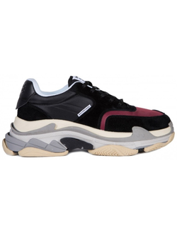 Balenciaga Triple-S (БАЛЕНСИАГА) Черные Burgundy женские (36-40)