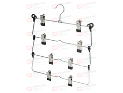 A004 Вешалка металлическая хромированная 4-х ярусная с прищепками