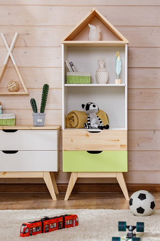 Стеллаж ТК №4 на высоких ножках из массива сосны 57 х 45 х 134 см