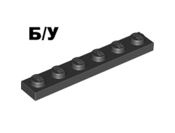 ! Б/У - Plate 1 x 6, Black (3666 / 366626) - Б/У