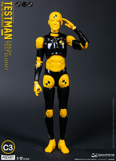 Желтый манекен для краш-тестов - Коллекционная фигурка 1/12 SCALE Action Figure Testman C3 (DPS10) - DAMTOYS