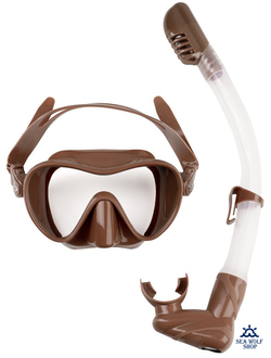 Маска для дайвинга с трубкой Scorpena комплект корич. (взрослый)