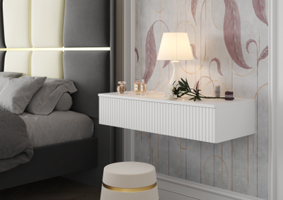 Сканди тумба консольная ТМ-001 (МДФ) Белый/Белый Глянец