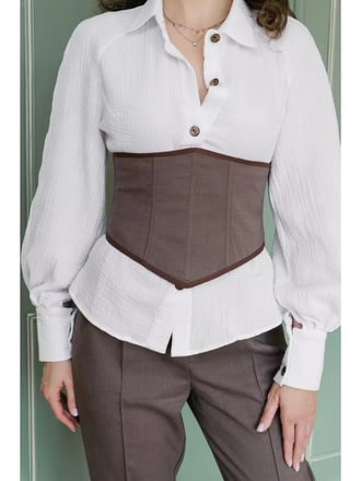 Вечерний корсет пояс на шнуровке коричневый