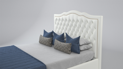 Современная дизайнерская кровать Ренессанс, мягкое высокое изголовье, катерная стяжка, фанера, усиленная металлом, с подъемным механизмом и бельевым ящиком