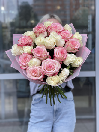 25 роз Эквадор микс