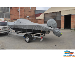Тент на лодку ВОЛЖАНКА 5.0 FISH- 2020 (с леерами на носу)