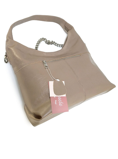 (АРТИКУЛ: 9927/1) СУМКА МЕШОК, БОЛЬШАЯ, НАТУРАЛЬНАЯ КОЖА С ГЛЯНЦЕМ, БЕЖЕВАЯ, РУЧКА ЧЕРЕЗ ПЛЕЧО